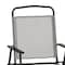 Flash Furniture Gray Folding Sling Patio Chairs with Armrests, 2PK 2-GM-SC098-GY-GG - alternate 7